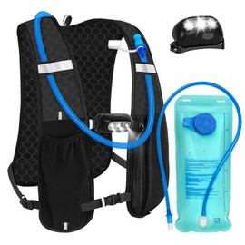 LED Running Vest with Water Bladder for Men Women, Lightweight Adjustable Hydration Backpack, Breathable Hydration Vest for Cycling, Marathon & Running
