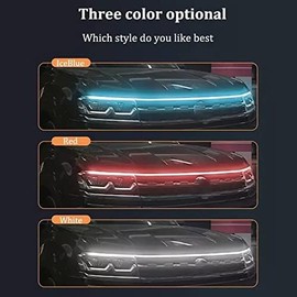 Tira de luces LED para exteriores de coche, kit de haz de luz dinámica, flexible y dinámica para capó de coche, luz impermeable para coche,