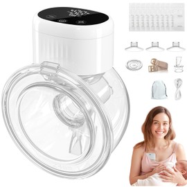 TOCOZOC Extractor de Leche Electrico, Extractor De Leche Recargable Manos Libres, Pantalla LCD, 4 Modos, 12 Niveles de Ajuste, Extractores de Leche Portátiles Silenciosos, Poco Ruidosos e Indoloros(1pcs)