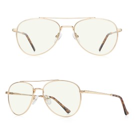 RB.Pilot Blue Light Aviator Reading Glasses for men Women Metal Frame Spring Temple