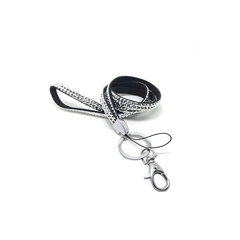 PCL Media ltd® New Silver Bling Diamante Rhinestone Sparkly Lanyard