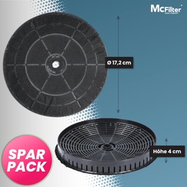 McFilter 2 x activated carbon filter diameter 172 mm for cooker hood suitable for carbon filter Elica CFC0038668 type 57, Nyttig 440, AEG 4055171138 - filter for extractor hood
