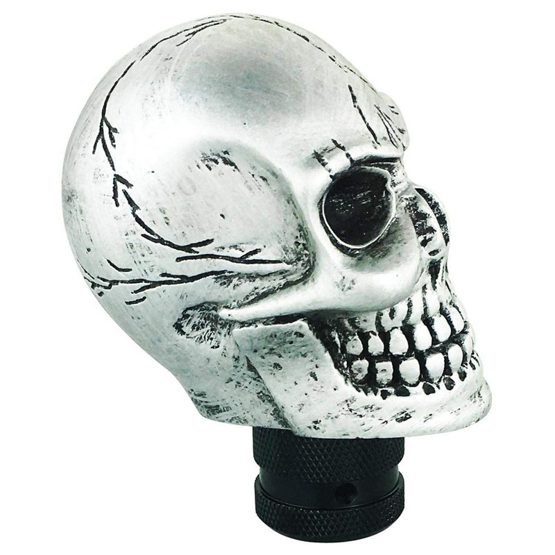 Abfer Silver Stick Shifter Car Gear Shift Knob Skull Shifting
