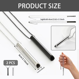 EXQUIMA 2PCS Anxiety Relief Necklace for Men Women, Stress Relief Necklaces, Mindfulness Breathing Necklace, for Stress Anxiety Relief, Breathing Exercises, Meditation