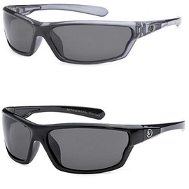 Nitrogen 7032 Polarized 2 & 3 Pack Sunglasses (2 Pack 1- Black & 1- Grey)