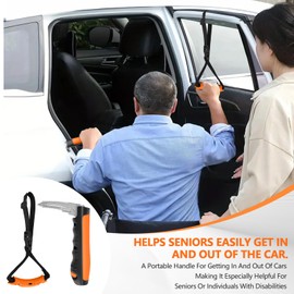 Kaiedos Car Door Handle for Elderly - 2025 New 4 in 1 Car Handle Assist, 2 Pack Auto Cane Portable Vehicle Support Handle Door Assist Bar, Max Load 500 Lbs, Anti-Slip Design (Orange-Car Handle +Strap)