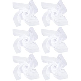 Boao 6 Pieces Chiffon Scarf 1950s Square Scarf Neck Head Scarfs Vintage Soft Scarf Polyester Scarves for Women Lady(White)