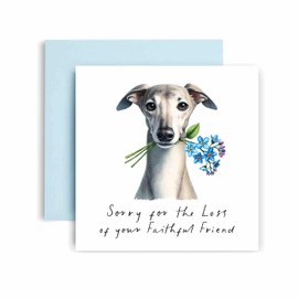 Huxters Sorry for Loss of Dog – Whippet - Condolences to Dog Mum and Dog Dad – Dog Best Faithful Friend Deepest Sympathy (Whippet)