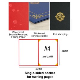 Oaygat A4 Diploma Cover Award Certificate Holder Certificate Sleeve Professional Document Cover Graduation Cover Diploma Holder File Certificate Holder Certificates Cover Invitation Card Cover