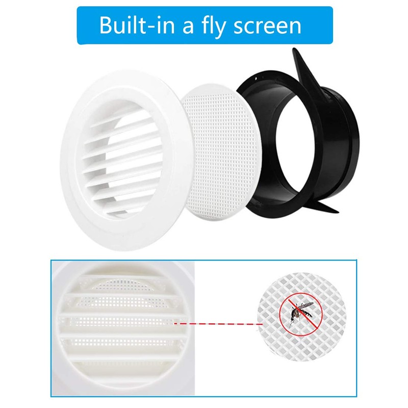 SDTC Tech 3 Inch Round Air Vent ABS Louver Grille