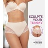 CURVEEZ High Waisted Tummy Control Stripe Lace Underwear, Shapewear Panties