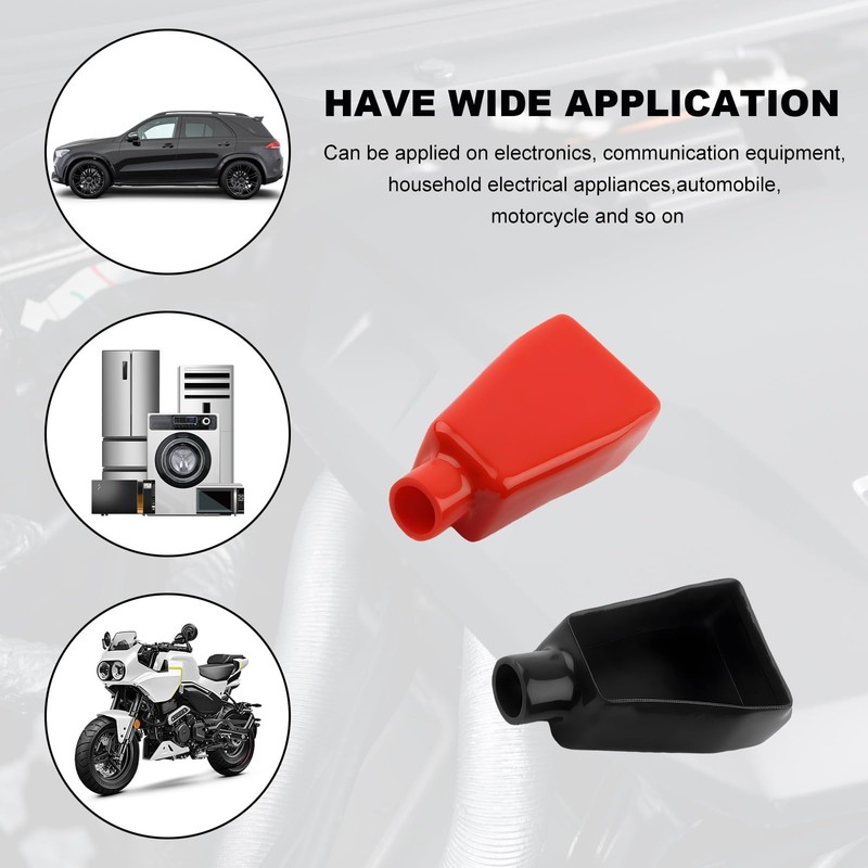 SHMZK 2PCS Battery Terminal Covers, Insulating Soft PVC Positive Negative