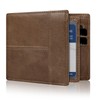 LEKOU Tarjetero de cuero, Cartera para Hombre RFID Bloqueo Antirrobo