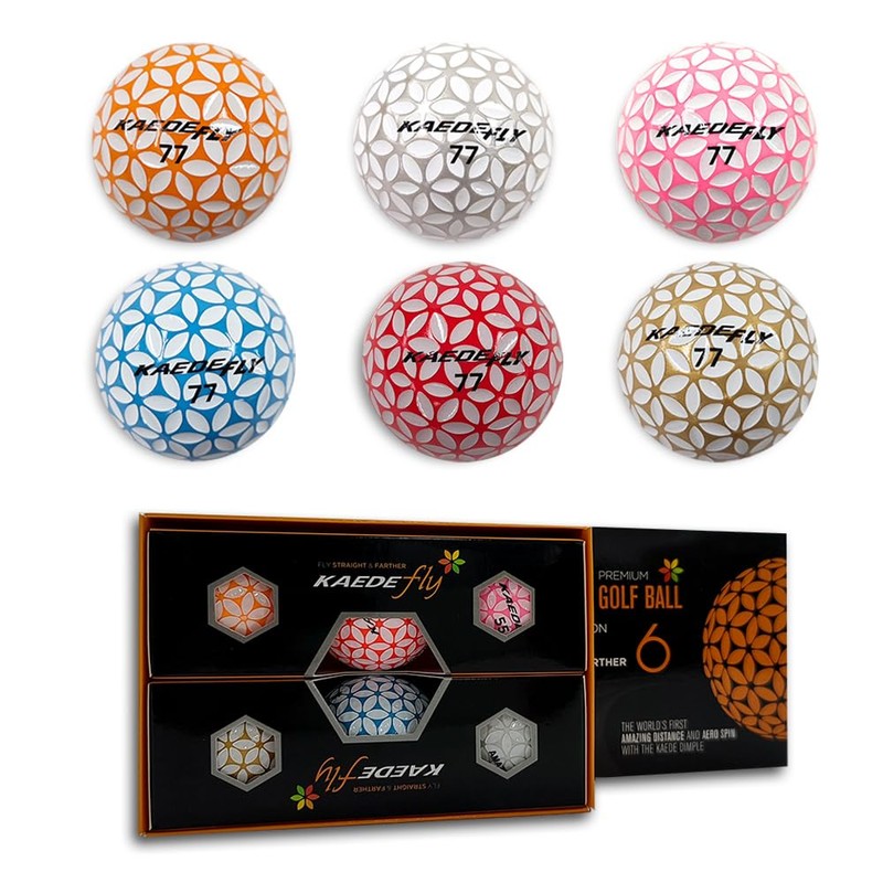 Kaede Fly Distance Golf Balls (Half Dozen) 2 Tone Colored