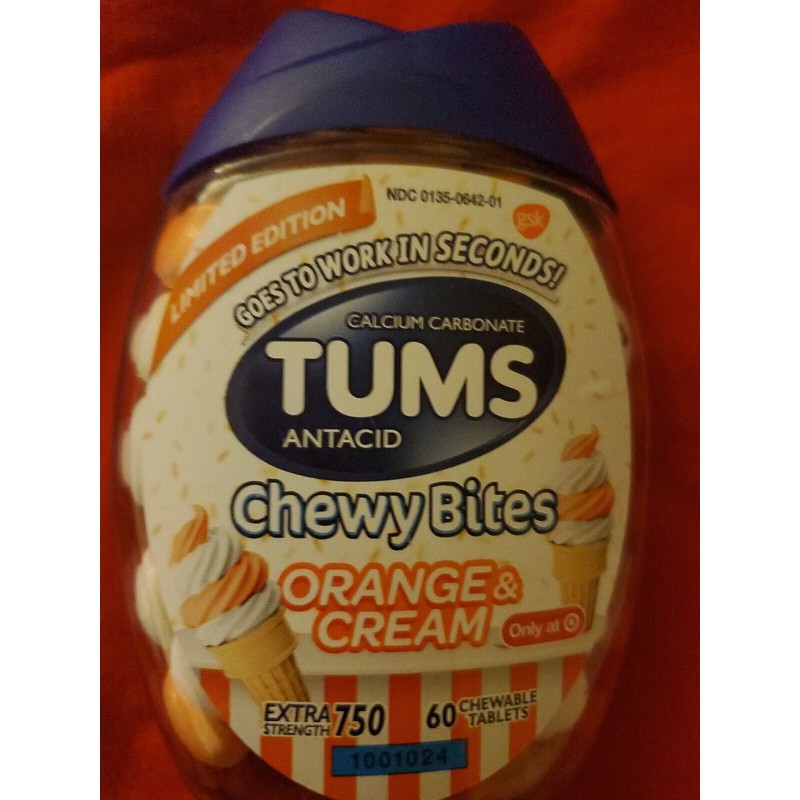 TUMS CHEWY BITES ORANGE & CREAM EXTRA STRENGTH CHEWABLE ANTACID