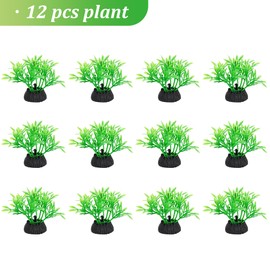 Vtapliea Aquarium Fish Tank Decorations 10PCS Small Green Artificial Plastic Fish Tank Plants Ornaments Safe for Betta Fish