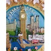 Wood Style Decorative Plate Detailing London Skyline: Big Ben, Tower