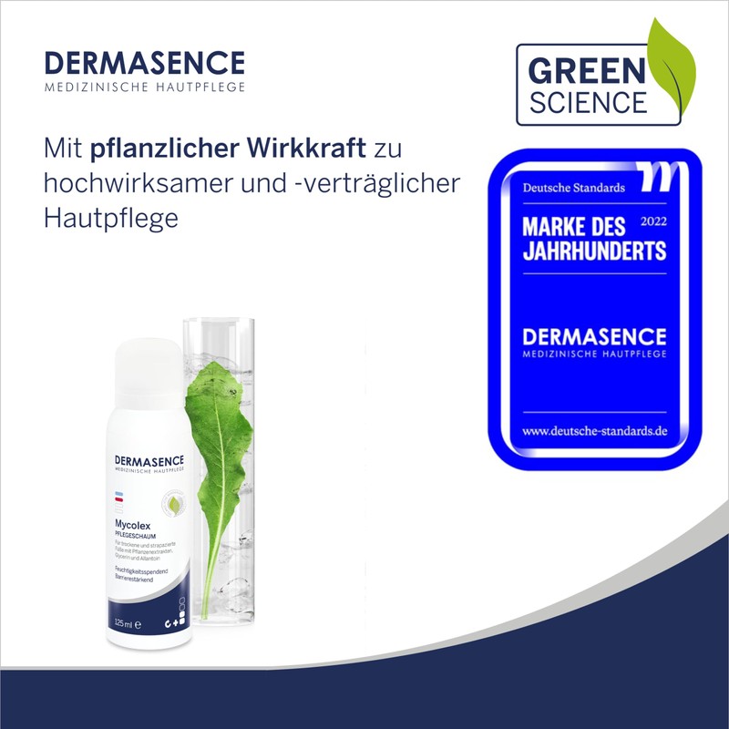 DERMASENCE Mycolex care foam, 125 ml, care for dry and