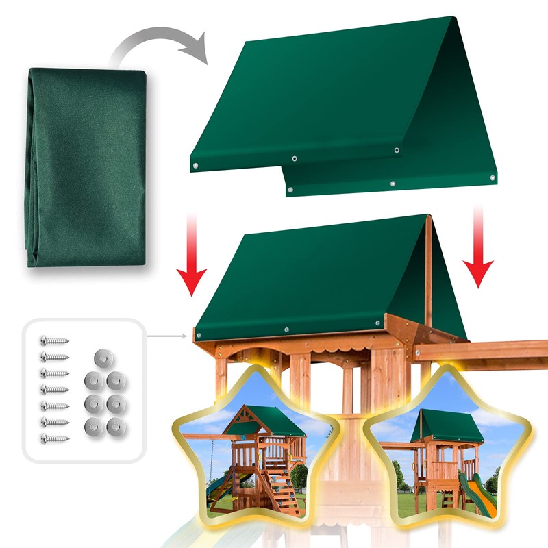 Strong Camel Replacement Swing Set Replacement Tarp for Backyard Wood