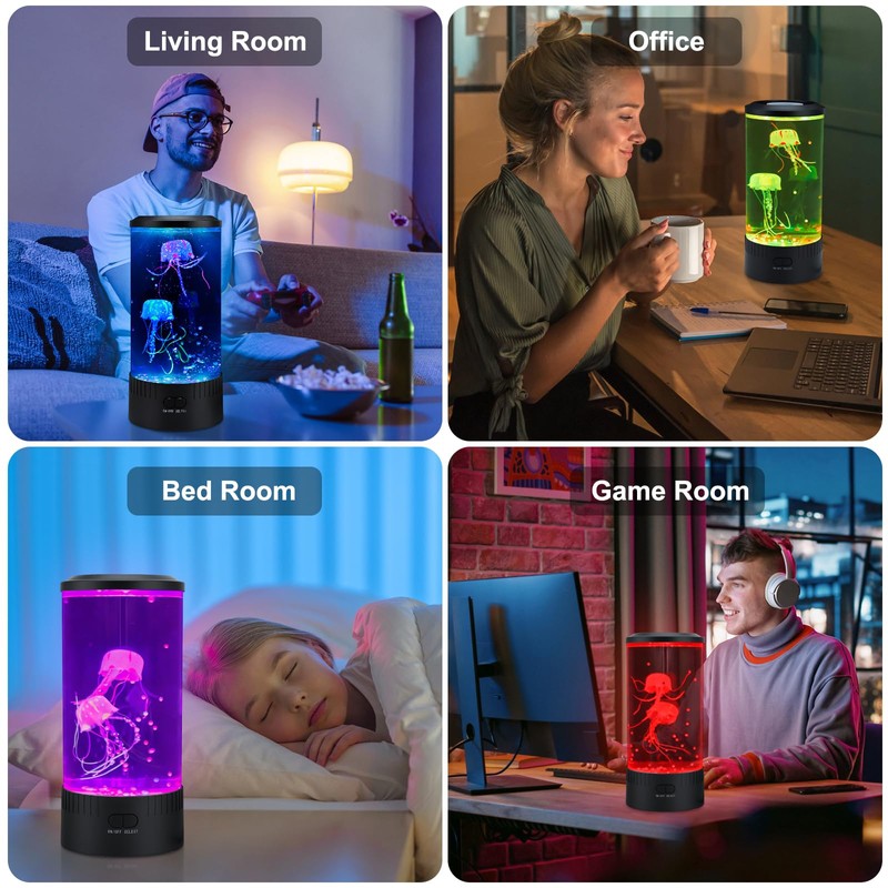 Relity Jellyfish Tank Table Lamp Remote Control with Color Changing