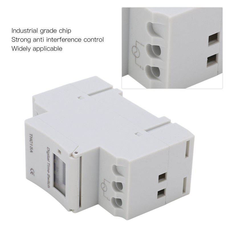 THC15A Electronic Time Switch LCD Display Programmable Digital Timer for