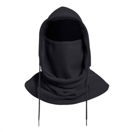 Womens Windproof Balaclava Face Mask Fleece Warm Winter Hood Hat Ski Scarf Men Cold Weather Motorcycle Thermal Neck Gaiter Black