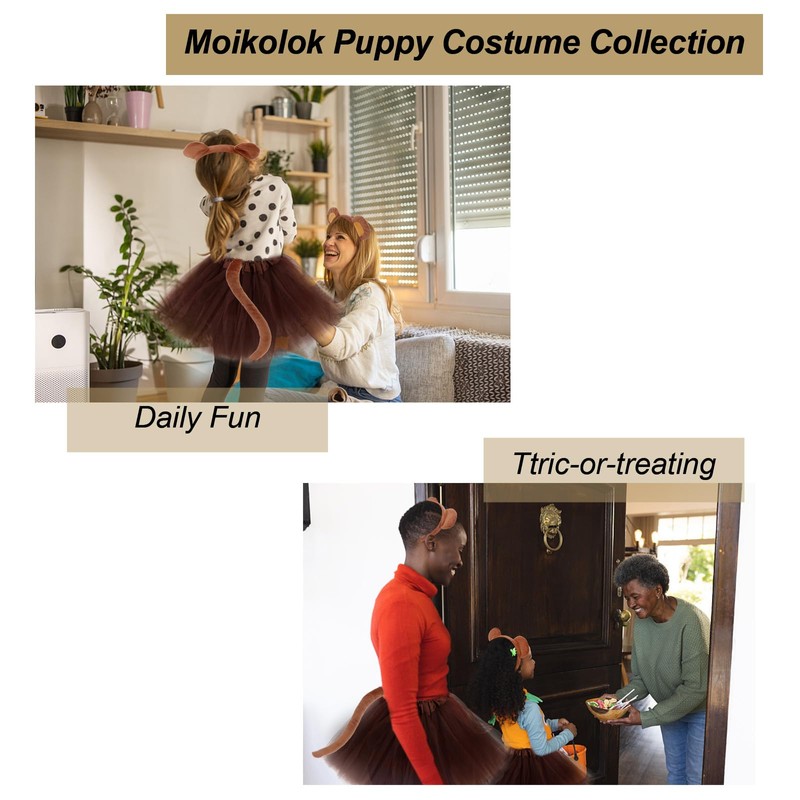 Monkey Costume Monkey Ears Headband and Tail, Bowtie, Tutu 4PCS