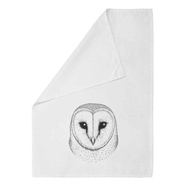 Azeeda 'Barn Owl Portrait' White Cotton Tea Towel/Dish Cloth (TW00067271)