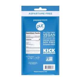 Pur Peppermint Sugar Free Chewing Gum 55 Count Pack Of 3 Vegan Xylitol Mint