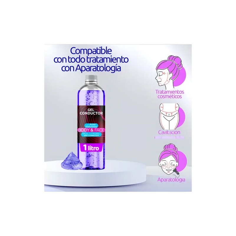 Gel Conductor Acido Hialurónico Antiedad Corporal Facial 1lt