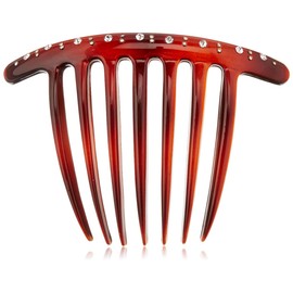 Caravan Jeweled 7 Tooth French Twist Comb In Tortoise Shell And Sprinkled With Crystals And Studs