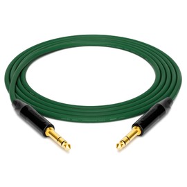 enoaudio Mogami 2534 Quad Professional Studio Cable Balanced Neutrik Gold 6.3 mm TRS Jack HiFi, Green, 7.0 m