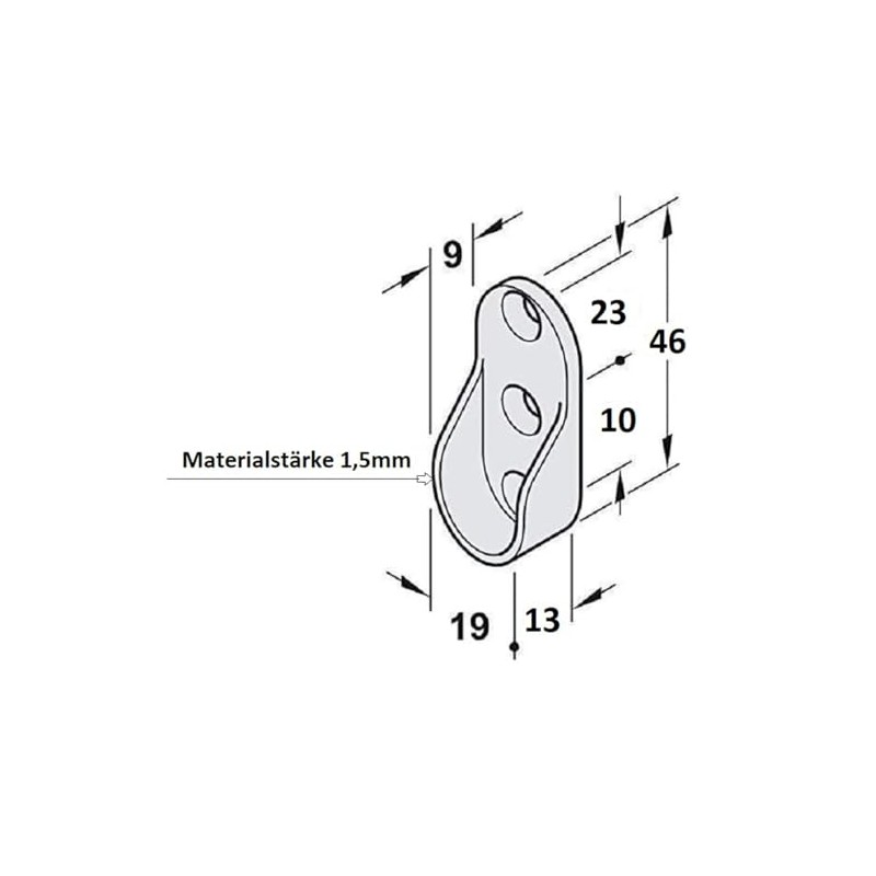 MS Beschläge Wall Bracket 1 Pair Clothes Rail Holder Coat