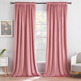 MIULEE Blush Pink Velvet Curtains Thermal Insulated Blackout Curtain Drapes for Bedroom Living Room Darkening 90 Inches Long Curtains Panels Rod Pocket Set of 2