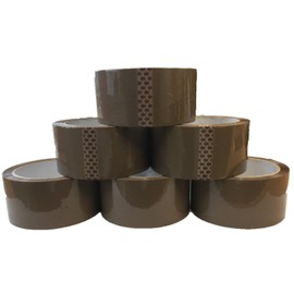 Brown Packaging Tape for Parcels and Boxes. This 6 roll Pack of Heavy Duty Brown Packing Tape Provides a Strong, Secure and Sticky Seal for Your Boxes - 6 Rolls 48MM x 66M Buff Tape