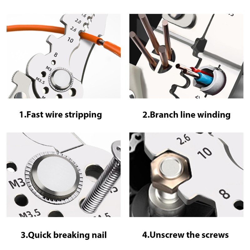 IUSOT Multi-Function Wire Stripper, Crimper and Cable Cutter, Professional Electrician