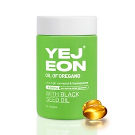YEJEON Organic Oil of Oregano Capsules with Black Seed Oil - Premium Oregano Extract Supplement with Carvacrol, Supports Immune & Digestive Health, Non-GMO, Gluten-Free, 60 Capsules