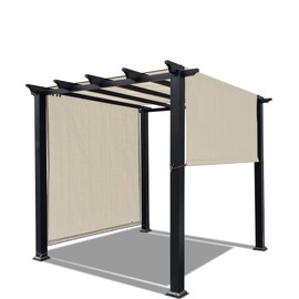 Alion Home Universal Breathable Pergola Cover - Pergola Replacement Canopy - Outdoor Adjustable Sun Shade Cover with Heavy Duty Metal Weighted Rods (20' x 9', Smoke Tan)