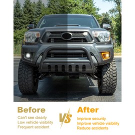TBHOO - Luces antiniebla LED para Toyota Tacoma DRL ámbar 2012-2015