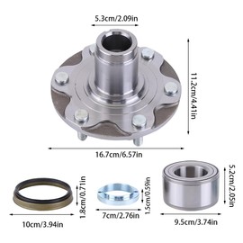 Slakerbe Front Wheel Hub Wheel Bearing Kit Left or Right, WH5170112W NT517011 710571 Wheel Hub Bearing Assembly Compatible with T*oyota 4Runner for Sequoia for Tundra Tacoma 1996-2007 only 2WD