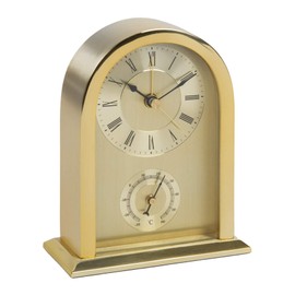 WILLIAM WIDDOP Arched Mantel Clock Gold Aluminium Case
