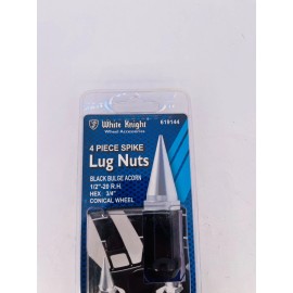 White Knight 619144 4 Piece Spike Lug Nuts 1/2"-20 R.H Hex:3/4" NOS