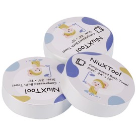 NiuXTool Portable Compressed Bath Towels with Individually Wrapped, 5 Pack - 55"x27.5" Large Disposable & Reusable Towel for Travel Camping Swimming & Beach (Towel - 24" x 12" 20Pack)