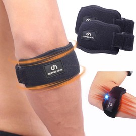 COPPER HEAL Elbow Brace (PAIR) - ADJUSTABLE Support Tennis Elbow or Lateral Epicondylitis arm sleeves men nerve rennis workout pads softball