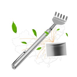 Beavorty 2pc Extendable Stainless Steel Back Scratcher Scratch Anywhere Itch Relief Stick for Family