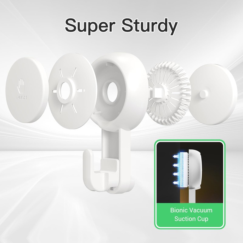 ilikable Bathroom Suction Hook 4 Packs, Detachable and Reusable Door