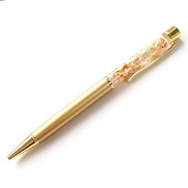 Gold Stone Ballpoint Pen with Gold Foil 24K Sparkle, Pure Gold, Luck Up, Gold