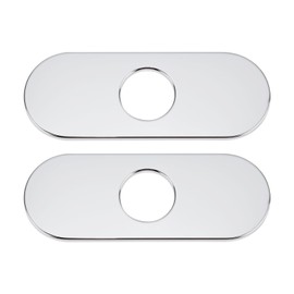 Briny River 2 Pieces Tap Hole Cover 304 Stainless Steel Sp¨¹le Decorative Cover Tap Deck for 1 or 3-Hole 160 x 35 x 6 mm Coating