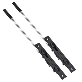 TOGU 2 Pack Solid Lever Extension Flush Bolt Latch Slide Bolt Lock in 6" 8" 10" 12",Concealed Security Door Lock for French Doors,Composite Doors,Wood Doors,Double Doors,Matte Black Finish-12"