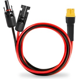 MOOKEERF Solar to XT60 Extension Cable 10AWG 6FT Solar Connector to XT60 Adapter Cable for Solar Panel to Portable Power Station Solar Generator Battery Pack